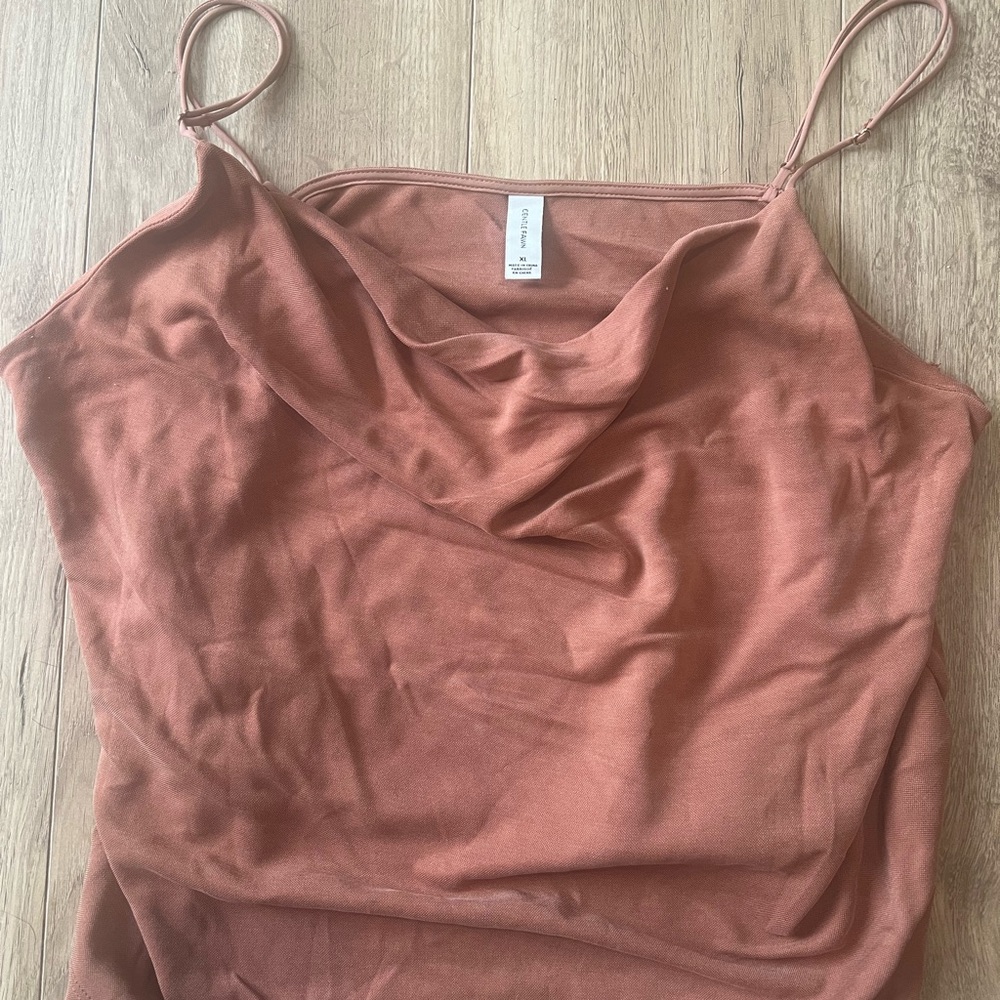 Women's Rust Cowl Neck Top